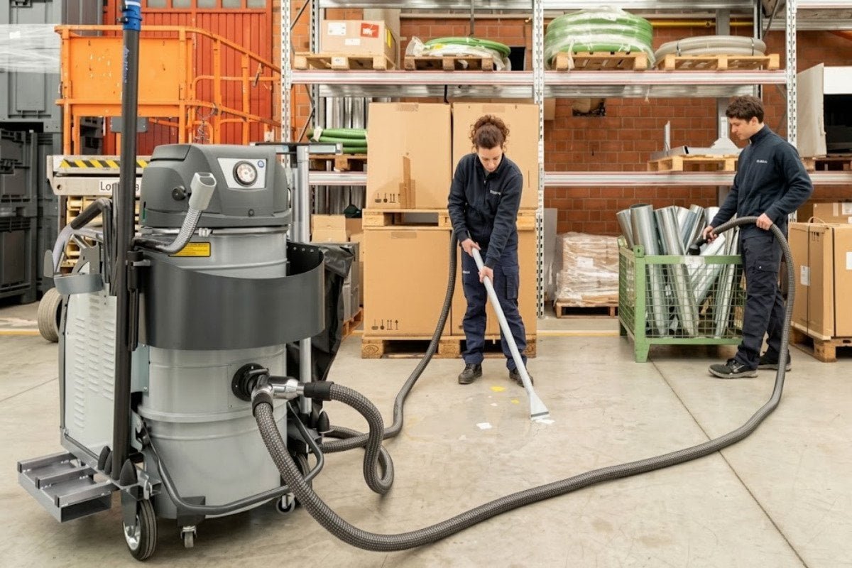 Wet-dry vac for industrial cleaning